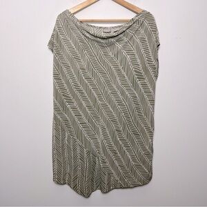 Chico's Travelers Drape Neck Asymmetrical Design Slinky Print Sage Tunic 16/18